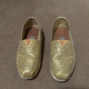 Gold Glitter Slip-On Shoes
